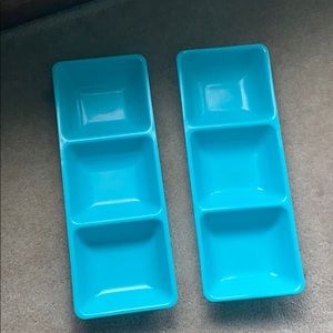 Two trays for snacks, dips, and more